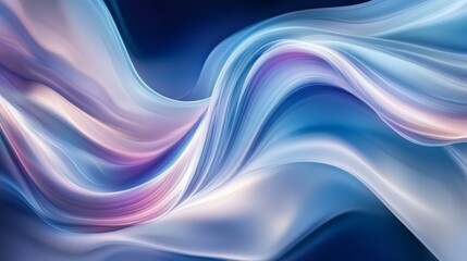 Aufkleber - Fluid Abstract Waves in Soft Blue and Pink Tones