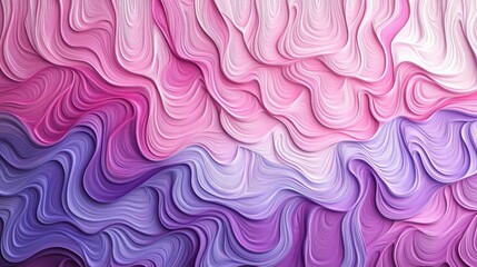 Poster - Soft Abstract Waves in Pink and Purple Tones