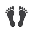 © Lysenko.A - Footprint icon in flat style. Footpath step vector illustration on isolated background. Foot print sign business concept.