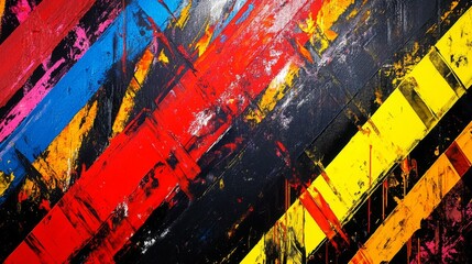 Fototapete - Colorful Abstract Stripes on Dark Background