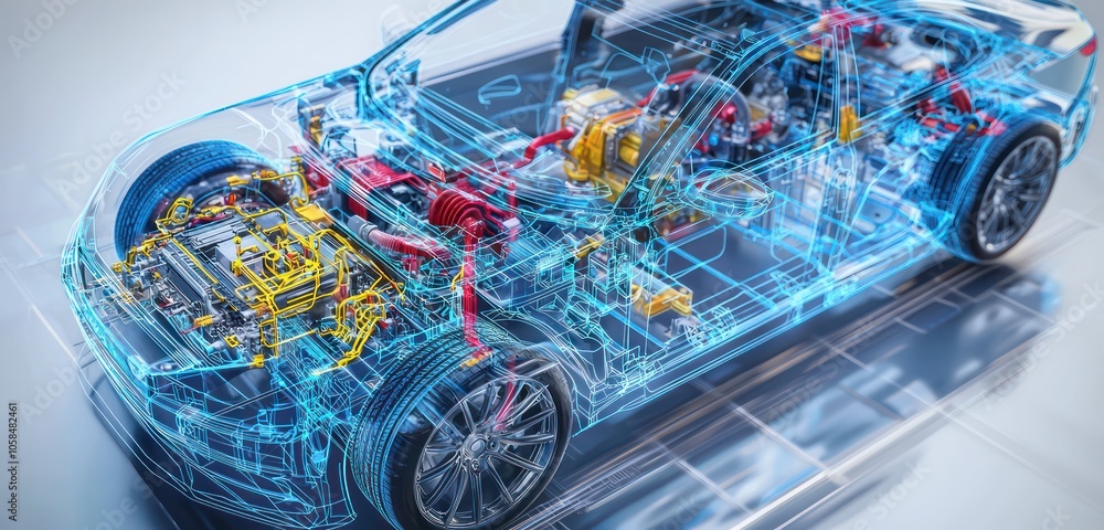 Stock-Illustration „Interactive model of a car's electrical layout ...
