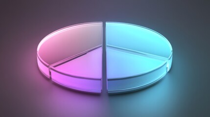Poster - Colorful Pie Chart Diagram on a Gradient Background