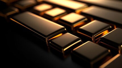 Poster - Golden Keyboard Keys in Elegant Lighting
