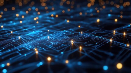 Aufkleber - Abstract representation of interconnected data points in a digital space.