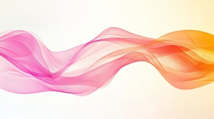 Poster - A flowing abstract design with soft gradients in pink, purple, and yellow hues.
