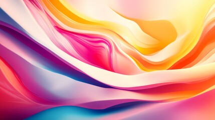 Poster - Abstract Colorful Waves in Soft Shades