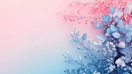 Wall Mural - Elegant pink and blue background with delicate details, perfect for creating a serene atmosphere. This beautiful background offers ample copy space for various uses.