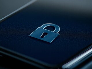 Poster - Modern Digital Lock Icon on Smartphone Screen – Security and Privacy Concept