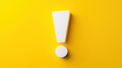 Exclamation Mark on Bright Yellow Background - Attention Symbol