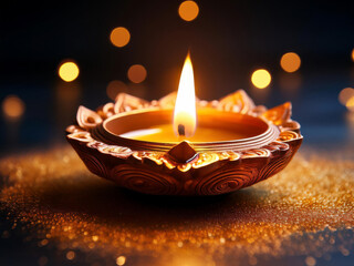 burning candle in Diwali