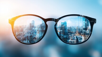 Business Mindset and Leadership Focus Through Glasses