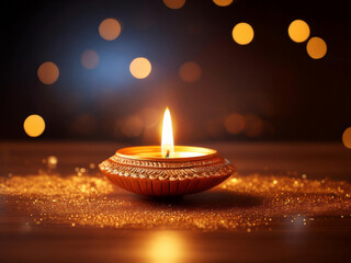 burning candle in Diwali