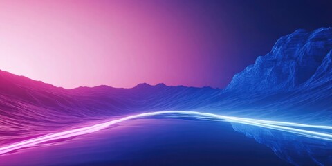 Abstract Neon LED Landscape Background for Modern Design Projects