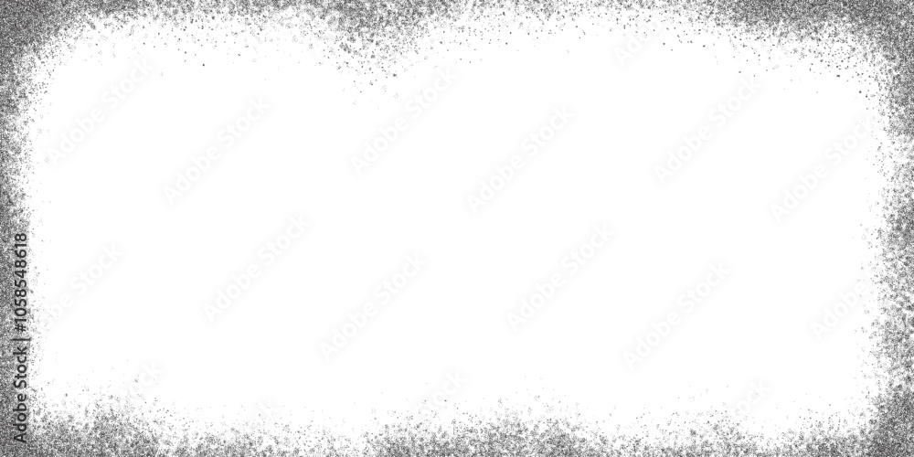 Stippled Pattern Frame Stipple grunge frame. Edged textured border. Grainy vector background ...