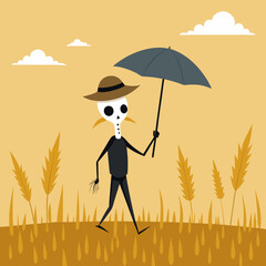 Wall Mural - businessman in the field