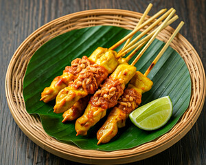 chicken satay traditional food of Indonesia