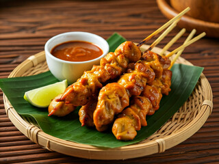 chicken satay traditional food of Indonesia