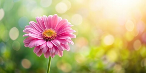 pink summer flower on the blurry background Silhouette