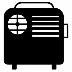 Portable AC silhouette vector black on white background