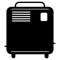 Portable AC silhouette vector black on white background