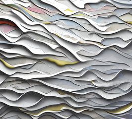 White and multicolored wavy dynamic motion flow graphic. motion light shape curve. banner template cover wavy. texture background,, neat cracks, 8k quality.generative ai