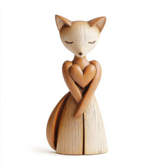 Wooden fox figurine