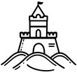 © Aiccoss Studio - Castle icon with turrets and hills, suitable for fairytale or history themes