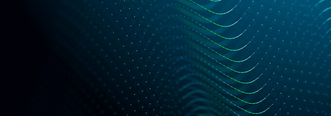 Wall Mural - Abstract digital connection dots. Technology background. Network connection structure. 3d rendering. widescreen
