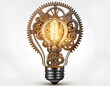 © Karim - An illuminated light bulb showcasing gears within, representing creativity and the mechanics of thought
