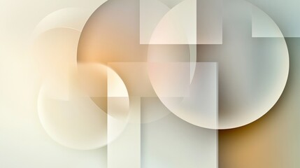 Wall Mural - abstract geometric shapes with soft, muted colors and a slight gradient effect.