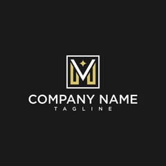 letter mv or vm luxury initial square logo design inspiration