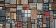 © amelisk - Assorted building material samples, including wood, stone, and tiles, viewed from above.