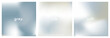 © Mariia - Pale gradient posters. Light grey, ecru and white colors. Set of 3 square elegant abstract sublte grey gradient background. Simple soft neutral background. Abstract vector texture for cover, post