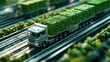 © Natchooda - Green supply chain model with electric trucks and reusable packaging, reducing waste and emissions.
