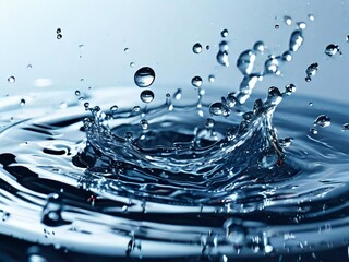 Water, water droplets, air bubbles, water crown, water surface, water surface tension, water waves,