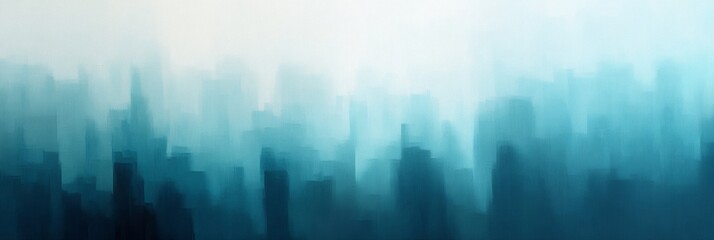 Abstract Cityscape: A Hazy Blue Skyline