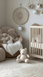© MAN - Photo of Cozy Neutral Nursery with Knitted Bear and Macrame