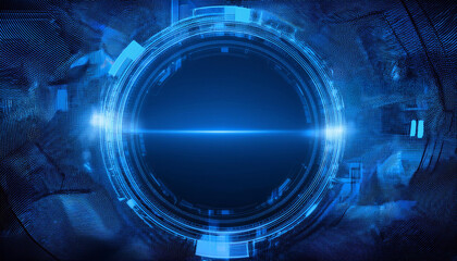 Cybernetic Portal: Glowing blue digital portal, futuristic technology, abstract background, digital art, science fiction. 