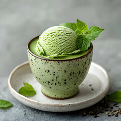 Poster - Refreshing Photo of Matcha Green Tea Ice Cream