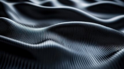 Close-up of a black carbon fiber texture with a wavy pattern