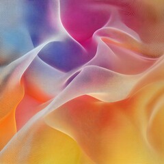 Wall Mural - Abstract colorful fabric texture with soft waves in vibrant hues.