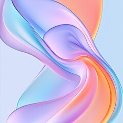 Wall Mural - Colorful abstract wave design on a soft background for creative projects.
