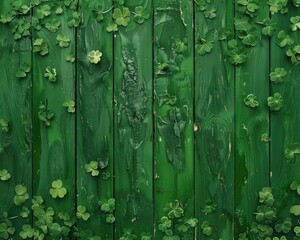 March Background. Irish Flag Colors with Shamrock Decoration for St. Patrick's Day