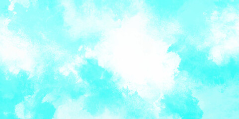 Wall Mural - Abstract light blue watercolor cloudiness, mist, or smog background. light blue sky with white background and blurred pattern. Vivid textured aquarelle painted art design background.