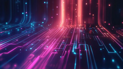 Circuit line technology innovation concept background illustration of futuristic technological scenes