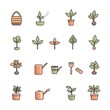 © Bussakon - Minimalist Gardening Icons  A Clean and Organic Collection of Potted Plants  Watering Tools  and Planting Essentials