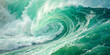© Jane Studio - A powerful emerald wave crashes and forms a mesmerizing swirling vortex, capturing the raw beauty and untamed energy of the ocean.