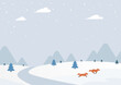© 지은 이 - Vector illustration of winter landscape.