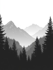 Wall Mural - Mountain Range Landscape