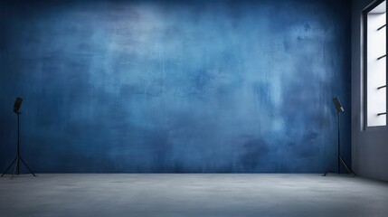 Wall Mural - painted blue studio background wall